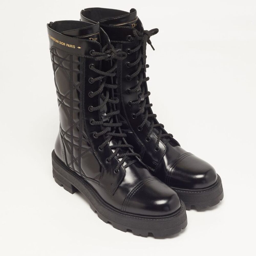 Dior D-Unit Size 41 Black Leather Combat Boots - Picture 4 of 7